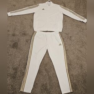 Adidas Tiro 19 White & Matallic Gold Tracksuit